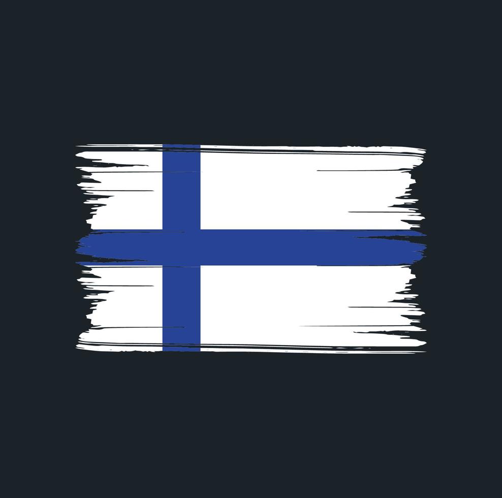 Finland Flag Brush Strokes. National Flag vector