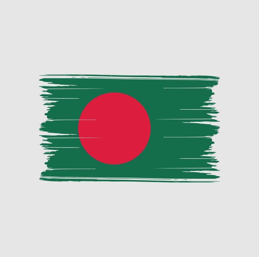 trazos de pincel de bandera de bangladesh. bandera nacional vector