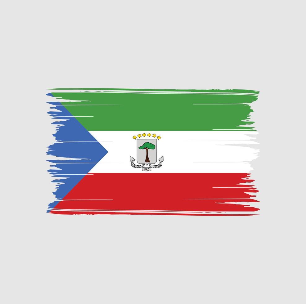 Equatorial Guinea Flag Brush Strokes. National Flag vector