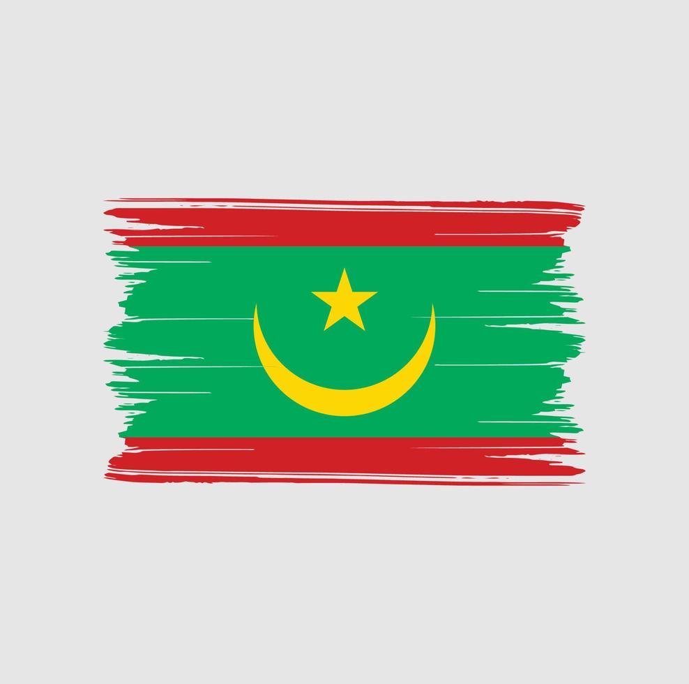 Mauritania Flag Brush Strokes. National Flag vector