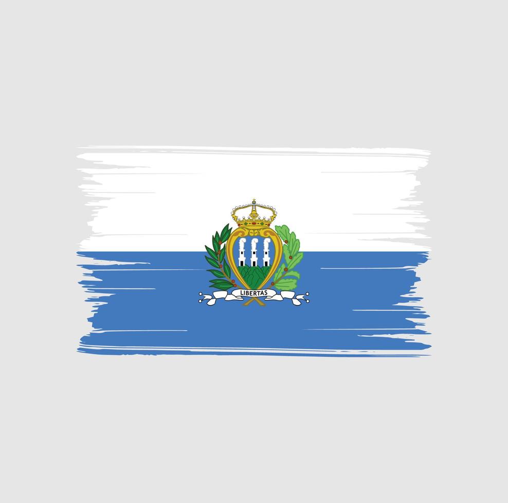 trazos de pincel de la bandera de san marino. bandera nacional vector