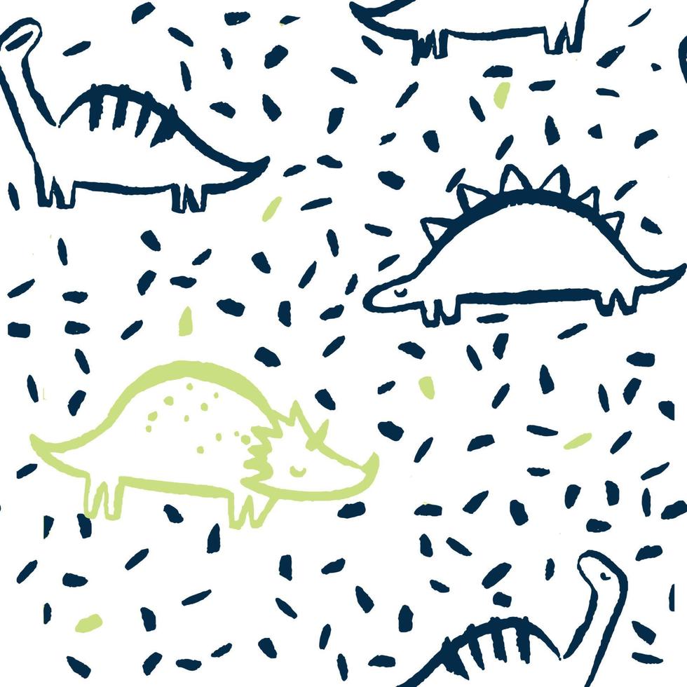 Dinosaur seamless pattern on white vector