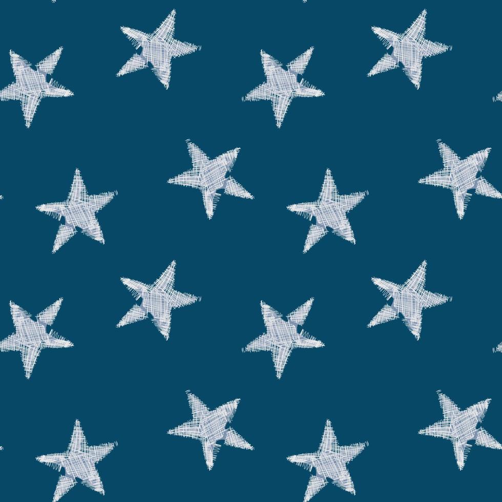 Sketchy Star seamless repeat pattern vector