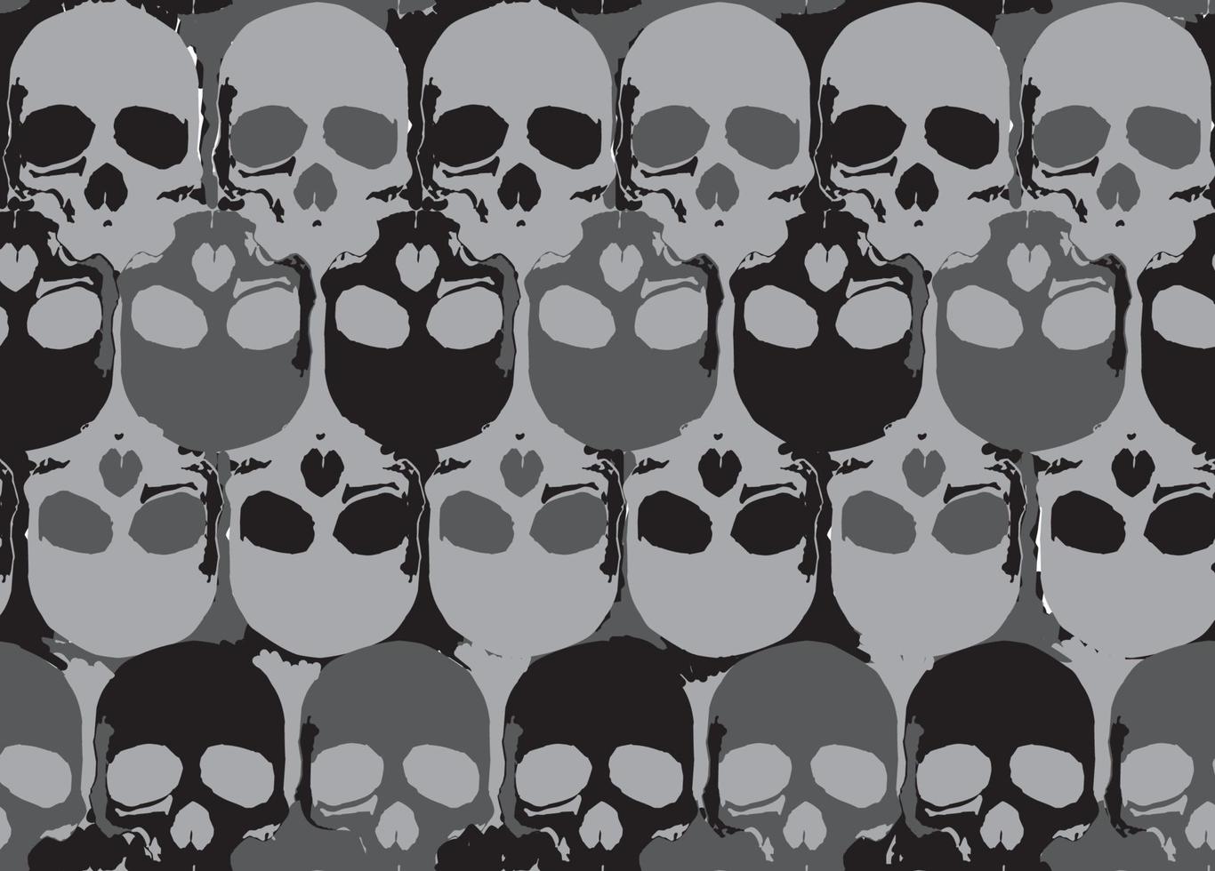 Black Grey Skull Seamless Pattern vector