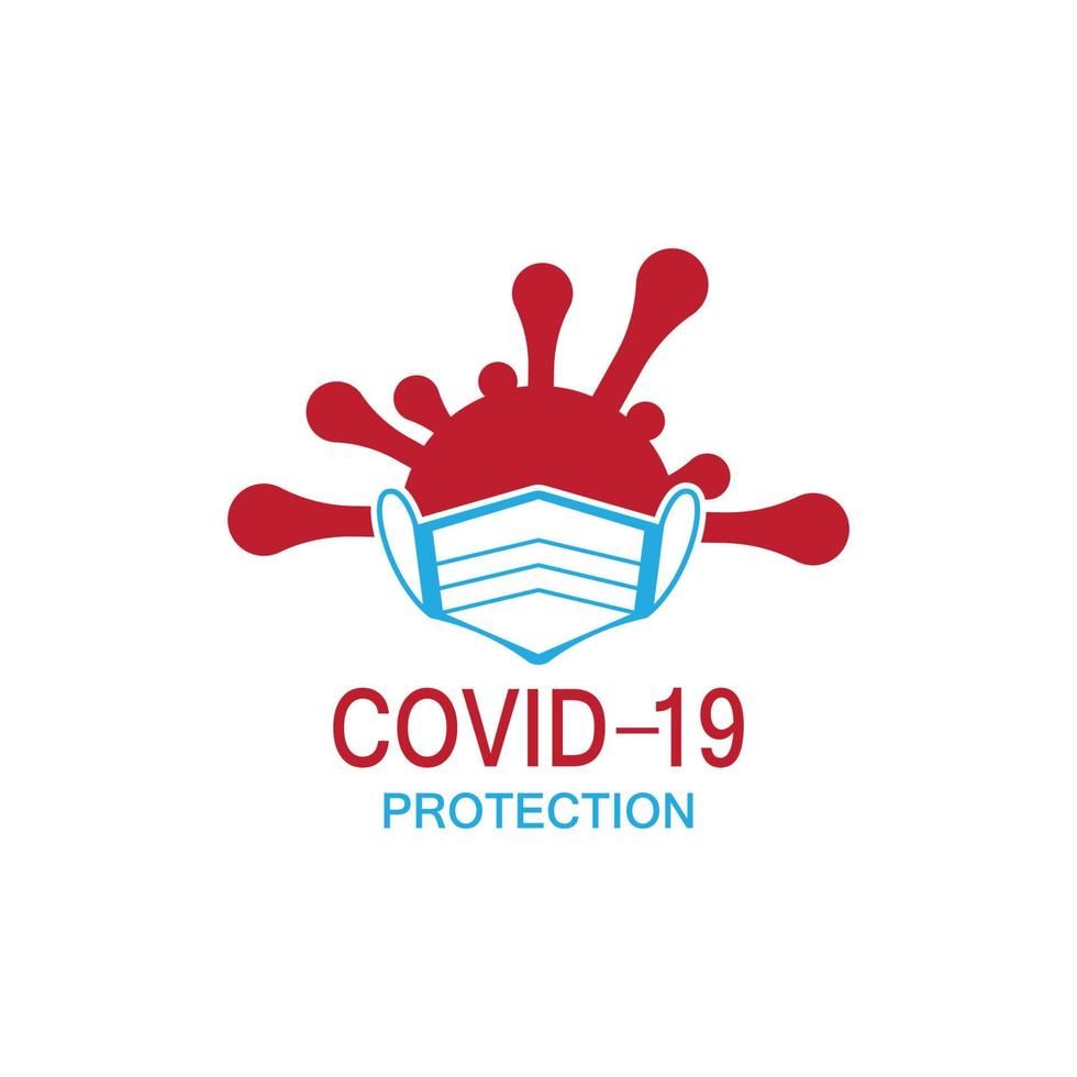 Covid-19 protection logo vector illustration