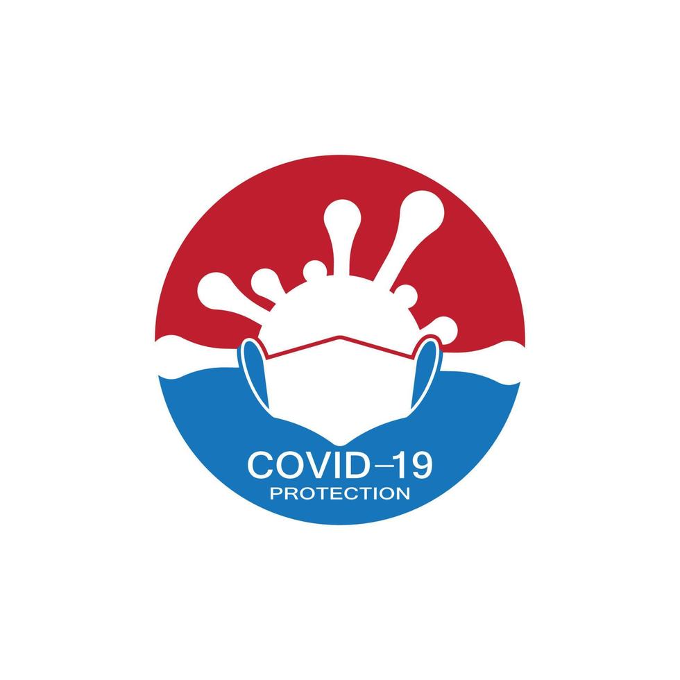 Ilustración de vector de logotipo de protección covid-19