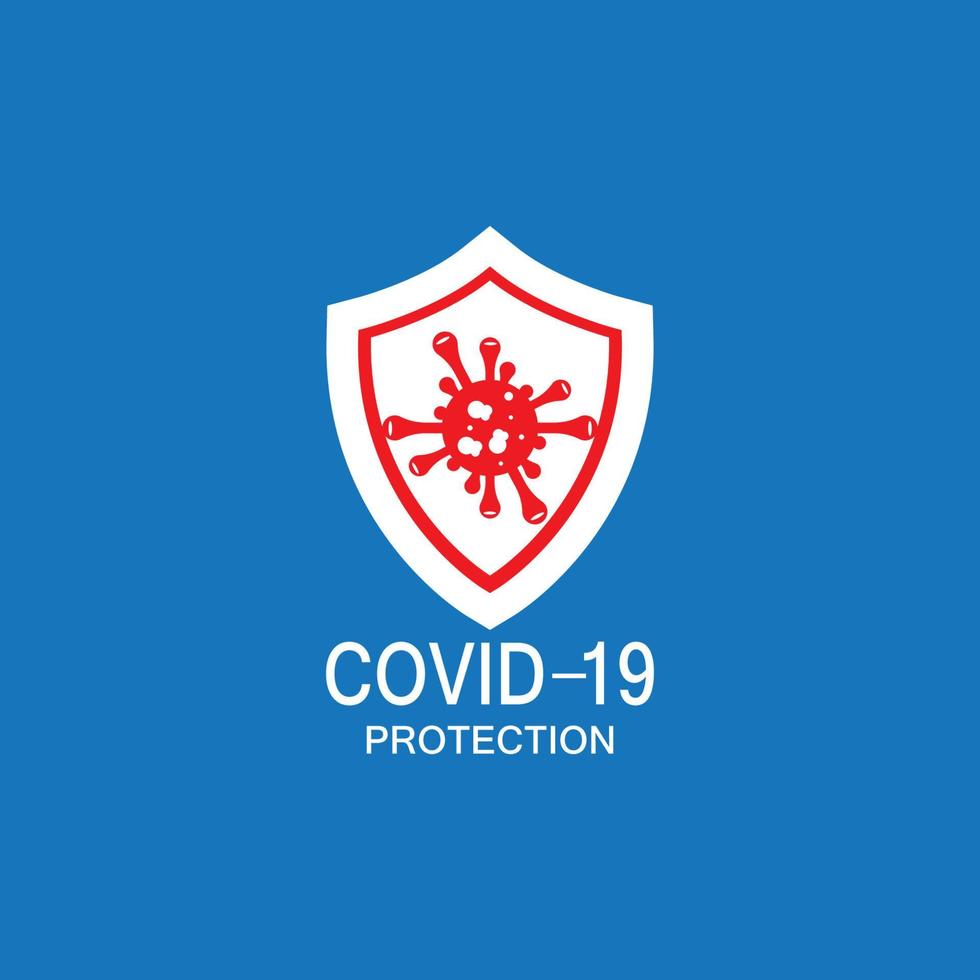 Covid-19 protection logo vector illustration