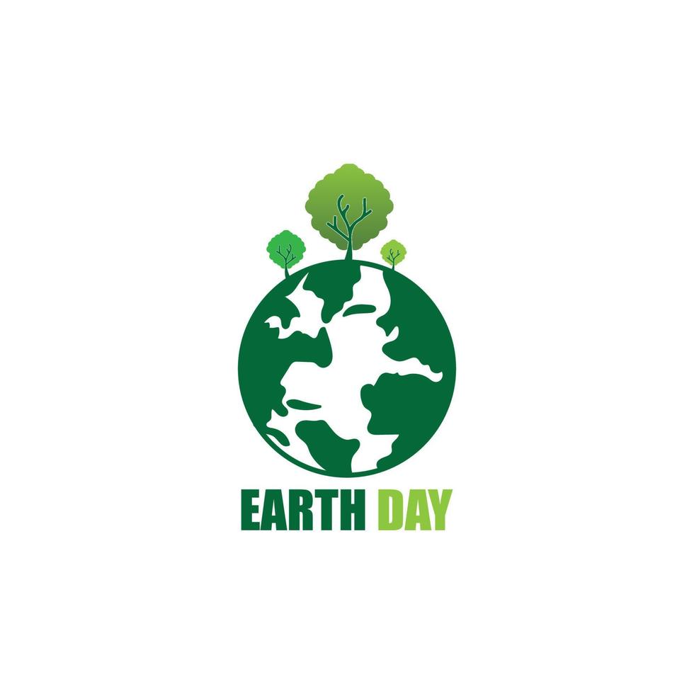 Earth day ecology logo vector template