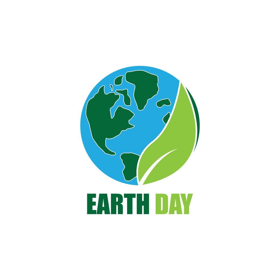 Earth day ecology logo vector template