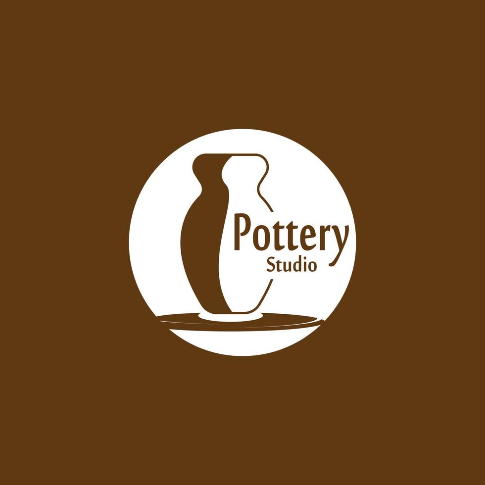 Pottery workshop studio logo vector template