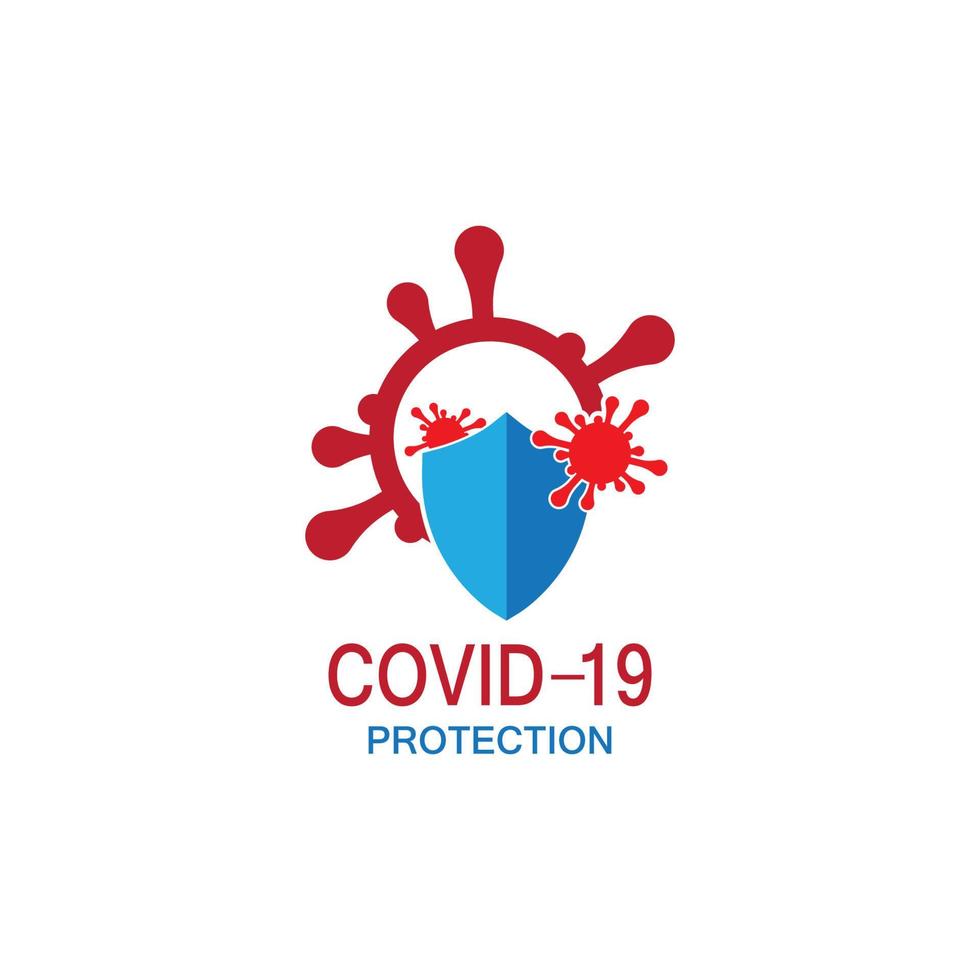 Covid-19 protection logo vector illustration