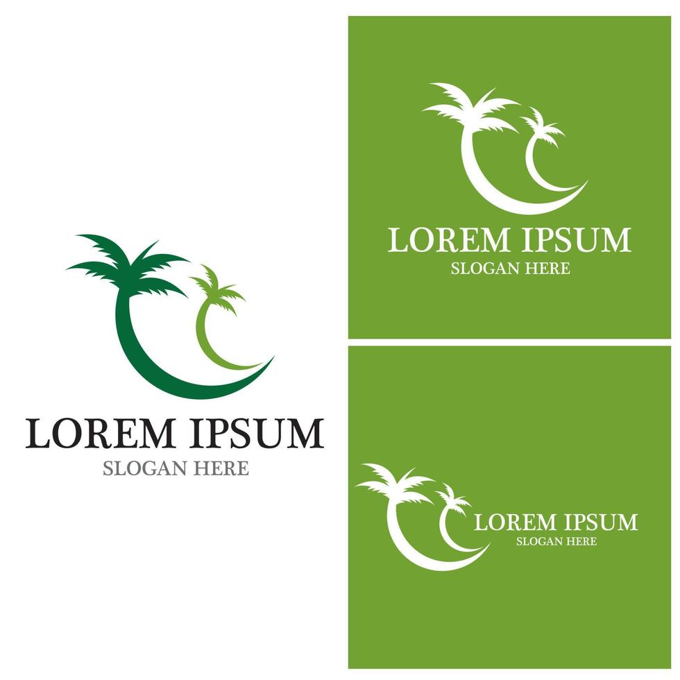 Palm tree summer logo template vector