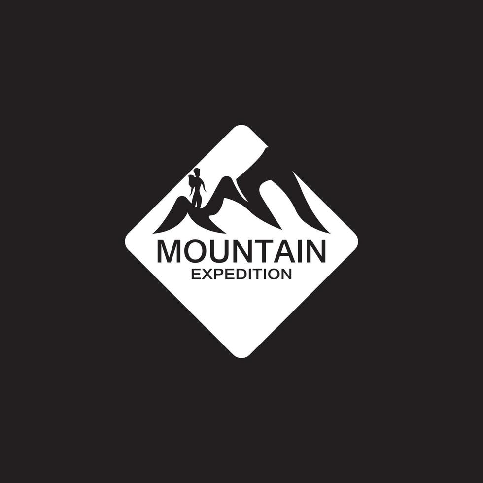 ilustración de plantilla de logotipo de icono de montaña vector