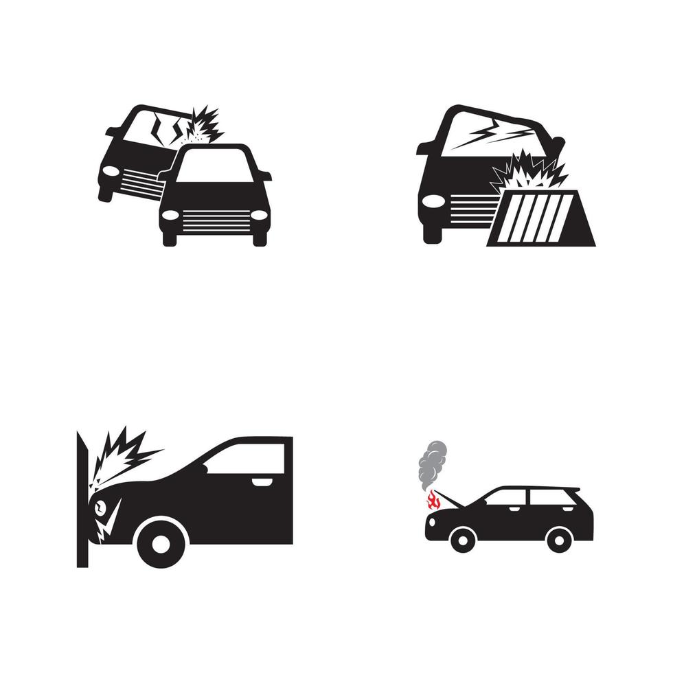 Car crash icon vector template illustration