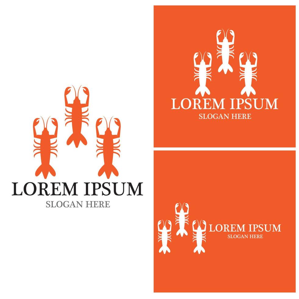 Lobster icon and symbol vector template