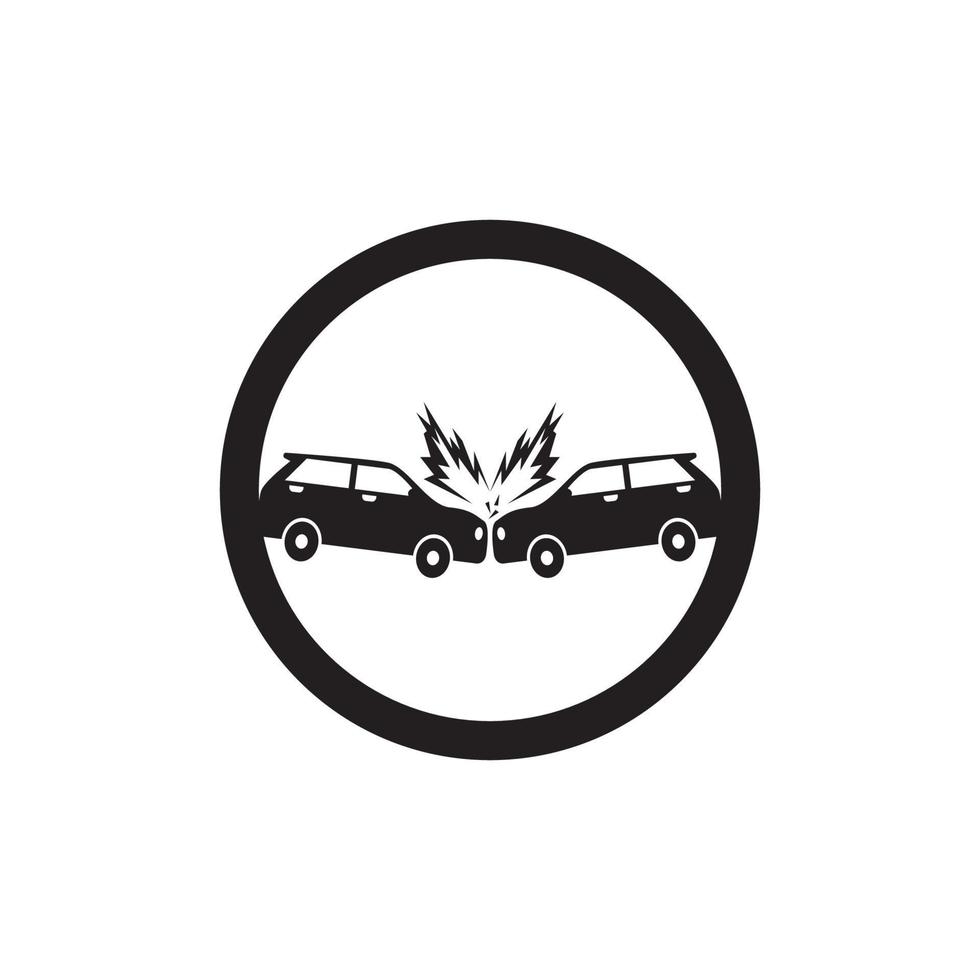 Car crash icon vector template illustration