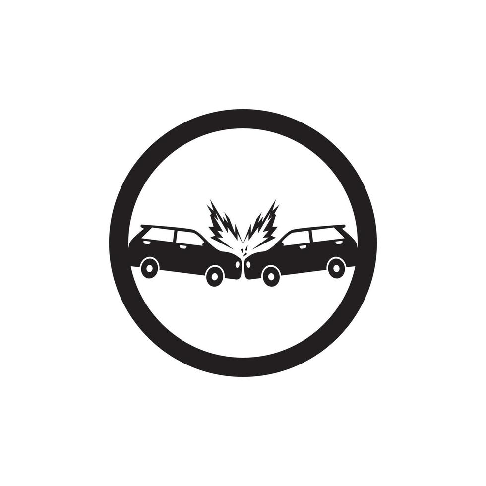 ilustración de plantilla de vector de icono de accidente de coche