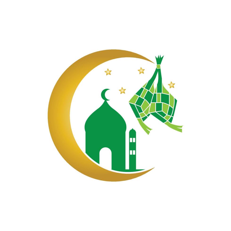 plantilla de vector de logotipo de ketupat lebaran idul fitri