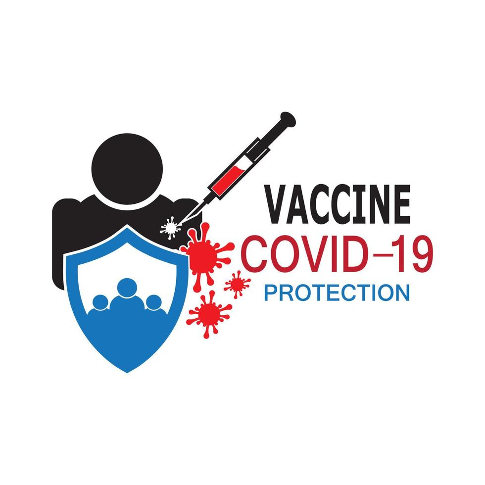 Covid-19 protection logo vector illustration