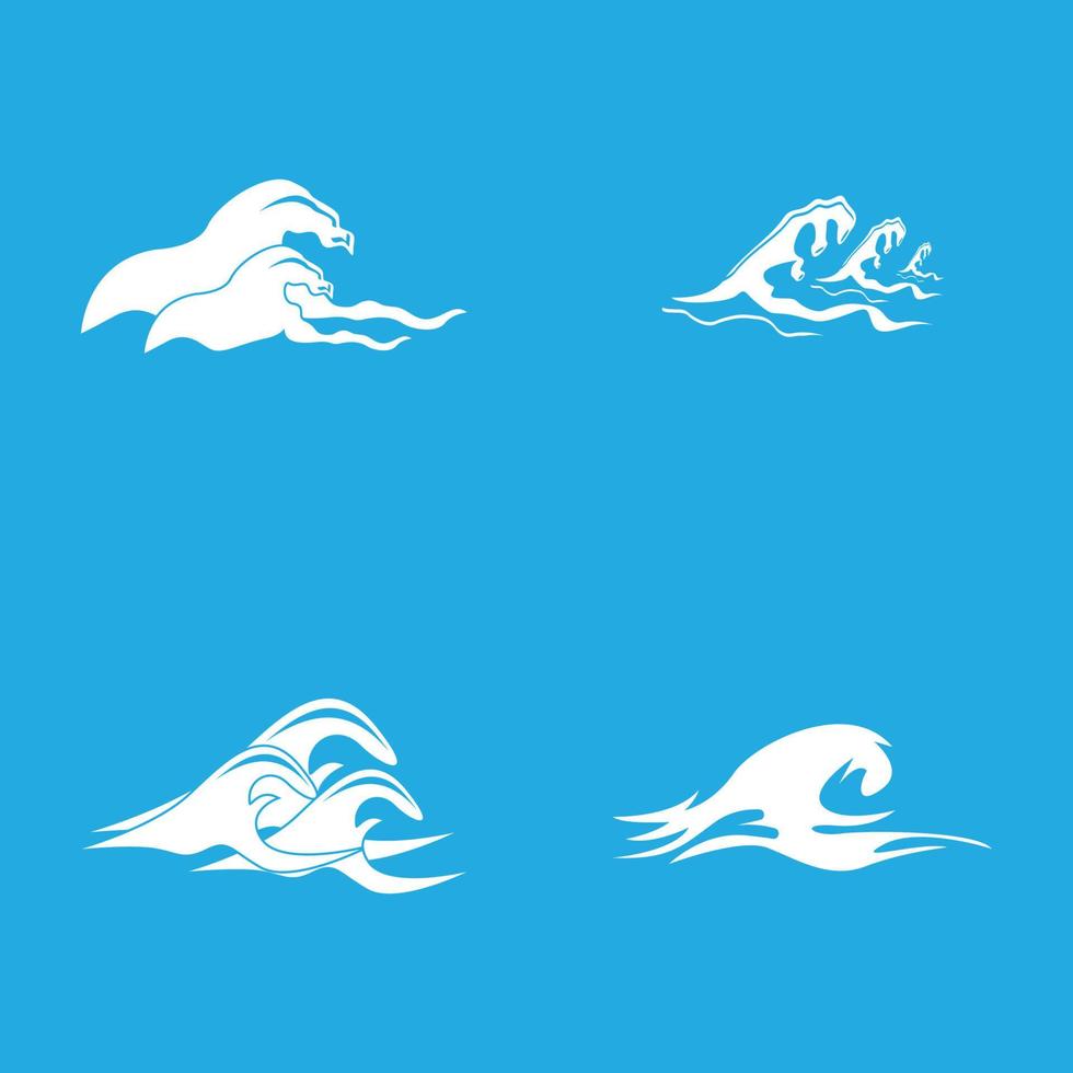 ilustración de plantilla de vector de icono de onda de agua