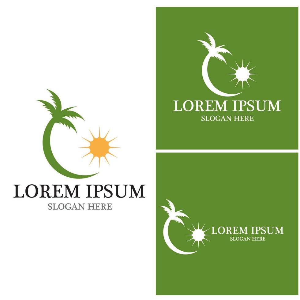 Palm tree summer logo template vector