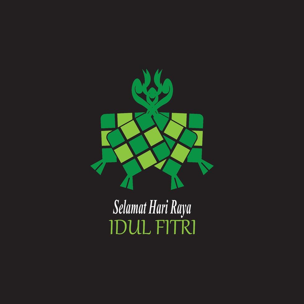 Ketupat lebaran idul fitri logo vector template