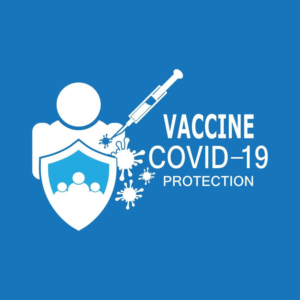 Covid-19 protection logo vector illustration