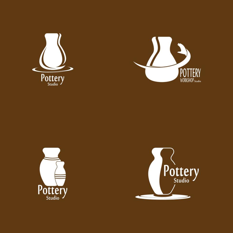 Pottery workshop studio logo vector template
