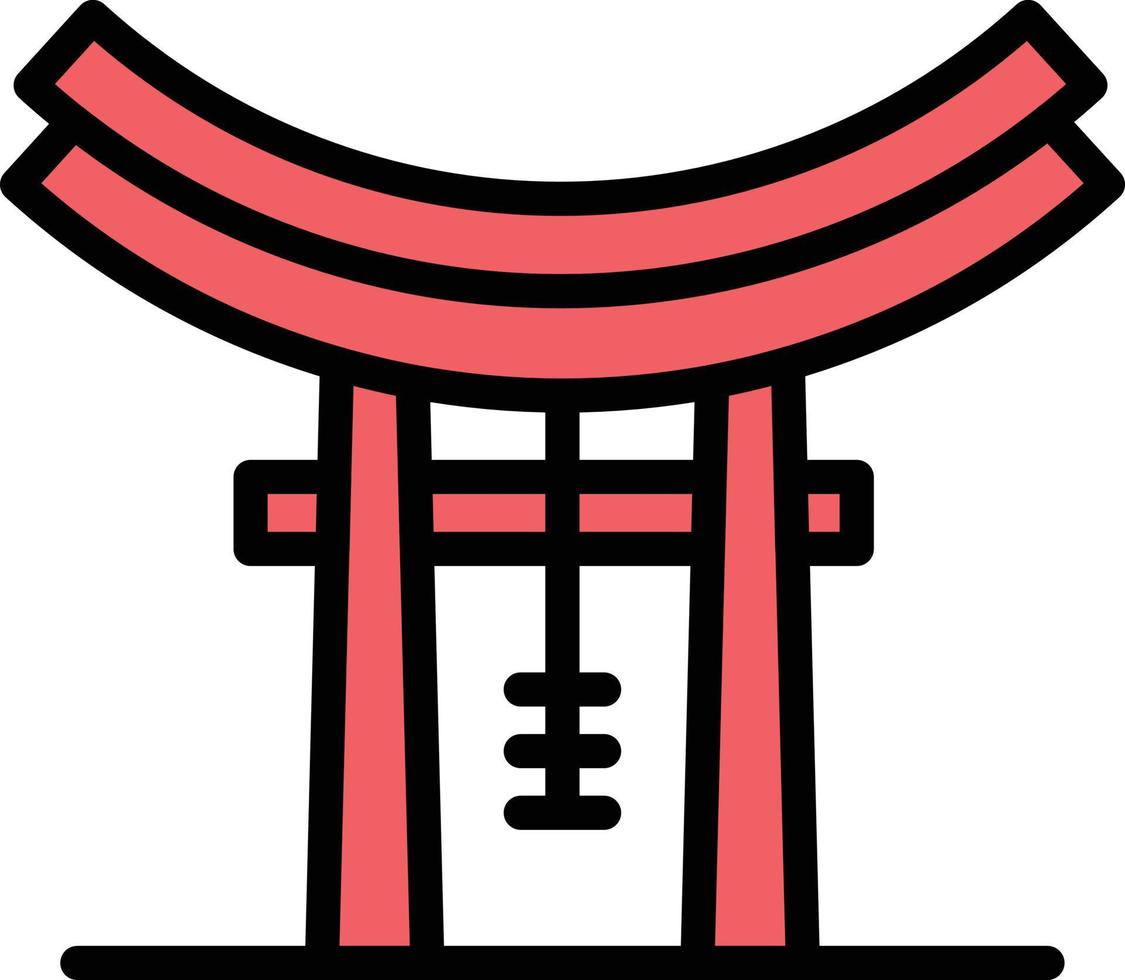 ilustración de vector de puerta de japón en un fondo. símbolos de calidad premium. iconos vectoriales para concepto y diseño gráfico.