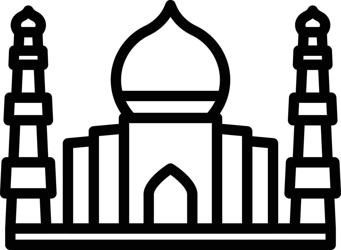 ilustración de vector de taj mahal en un fondo. símbolos de calidad premium. iconos vectoriales para concepto y diseño gráfico.