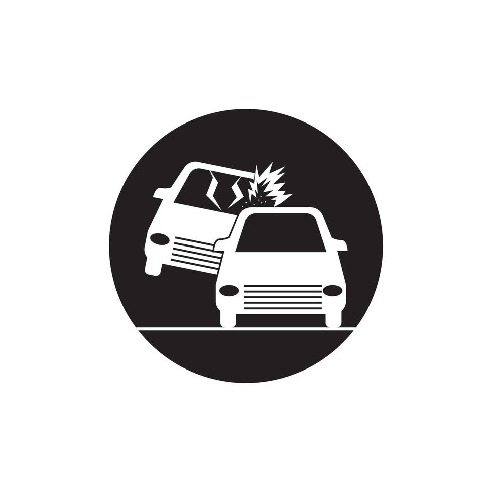 ilustración de plantilla de vector de icono de accidente de coche