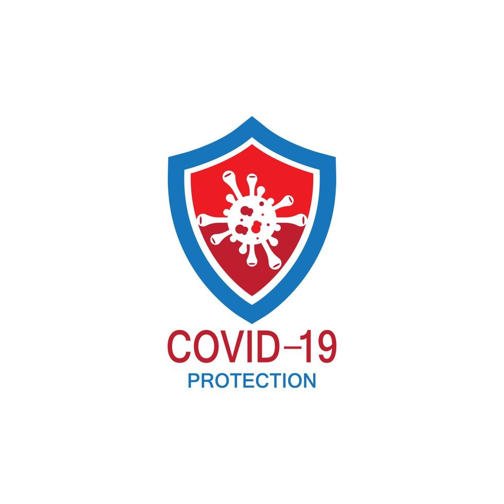 Covid-19 protection logo vector illustration