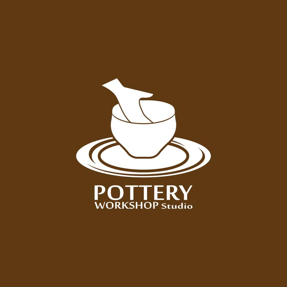 Pottery workshop studio logo vector template