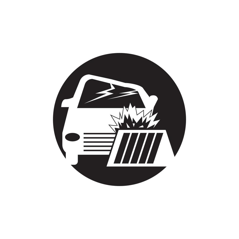 Car crash icon vector template illustration