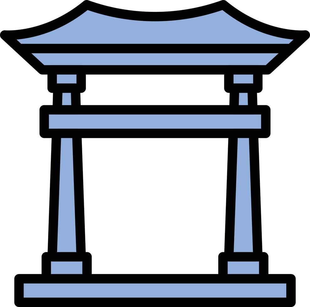 Ilustración de vector de puerta torii en un fondo. Símbolos de calidad premium. Iconos vectoriales para concepto y diseño gráfico.