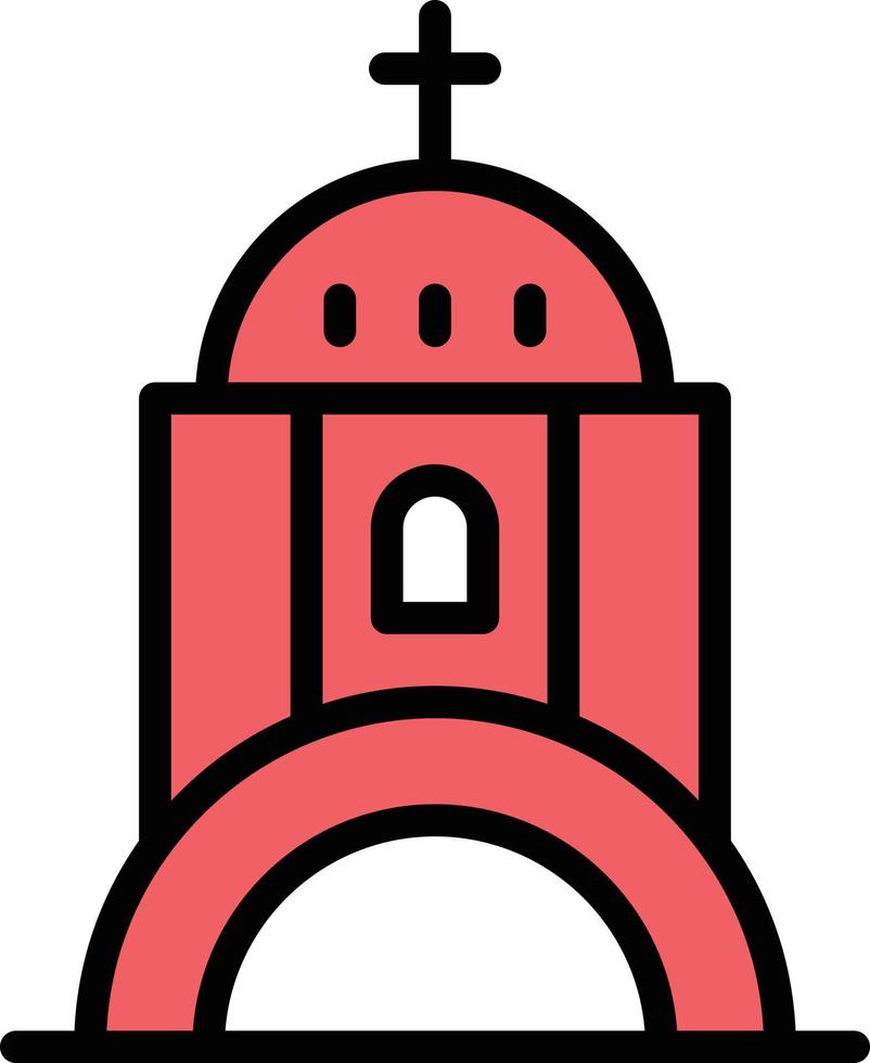 ilustración de vector de iglesia en un fondo. símbolos de calidad premium. iconos vectoriales para concepto y diseño gráfico.