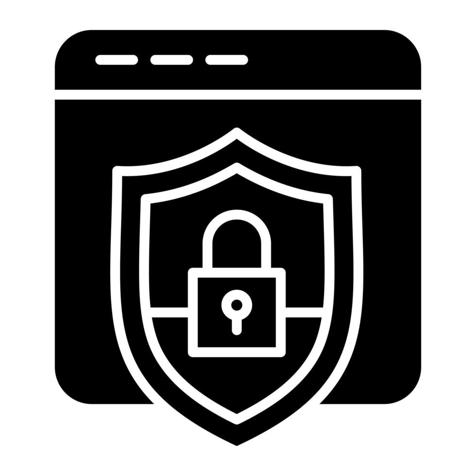 icono de glifo de seguridad del sitio web vector