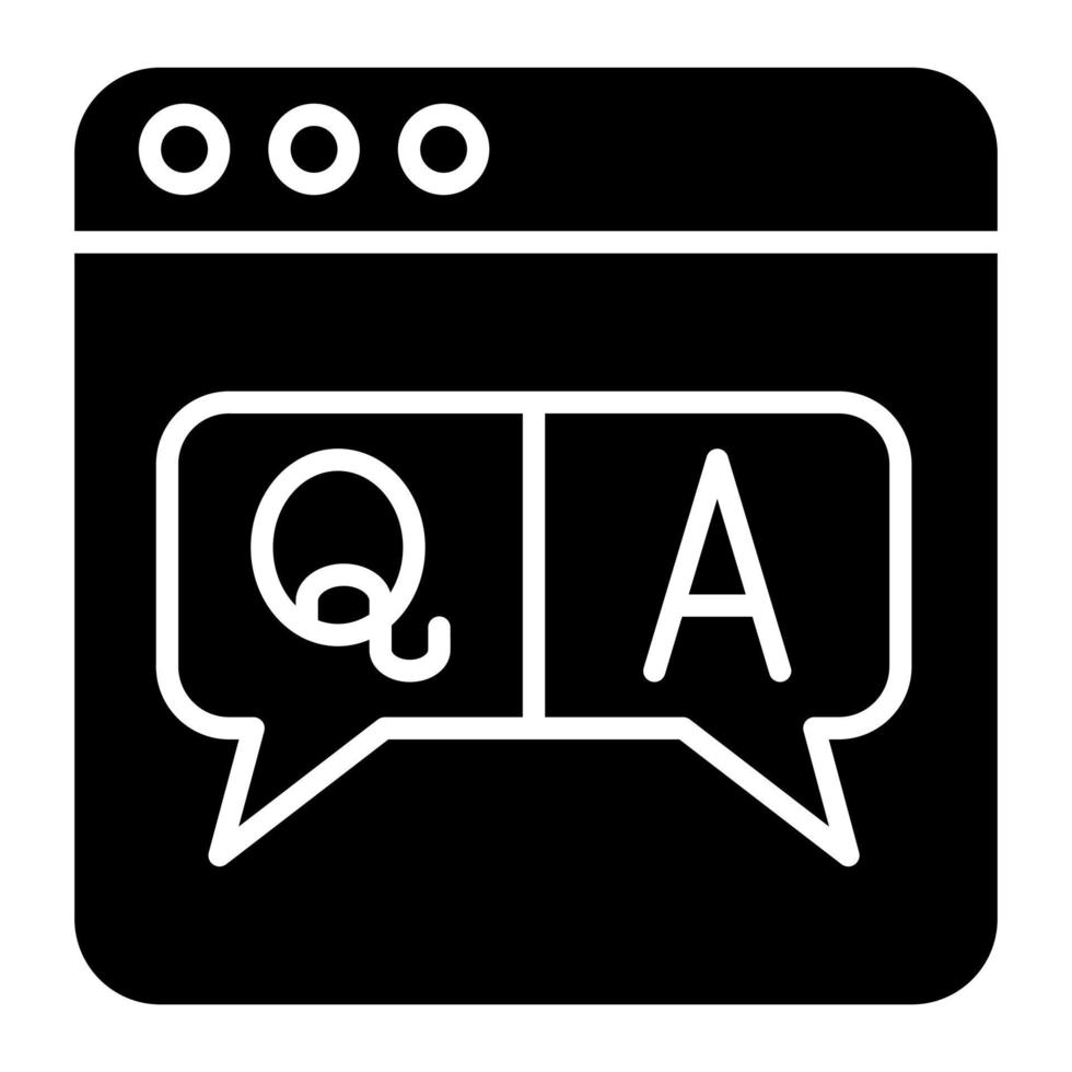 QA Glyph Icon vector
