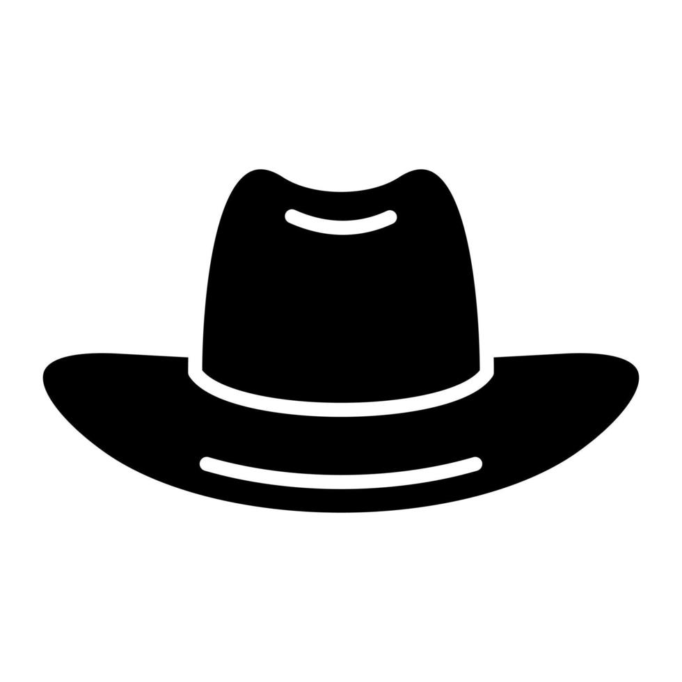 Cowboy Hat Glyph Icon vector