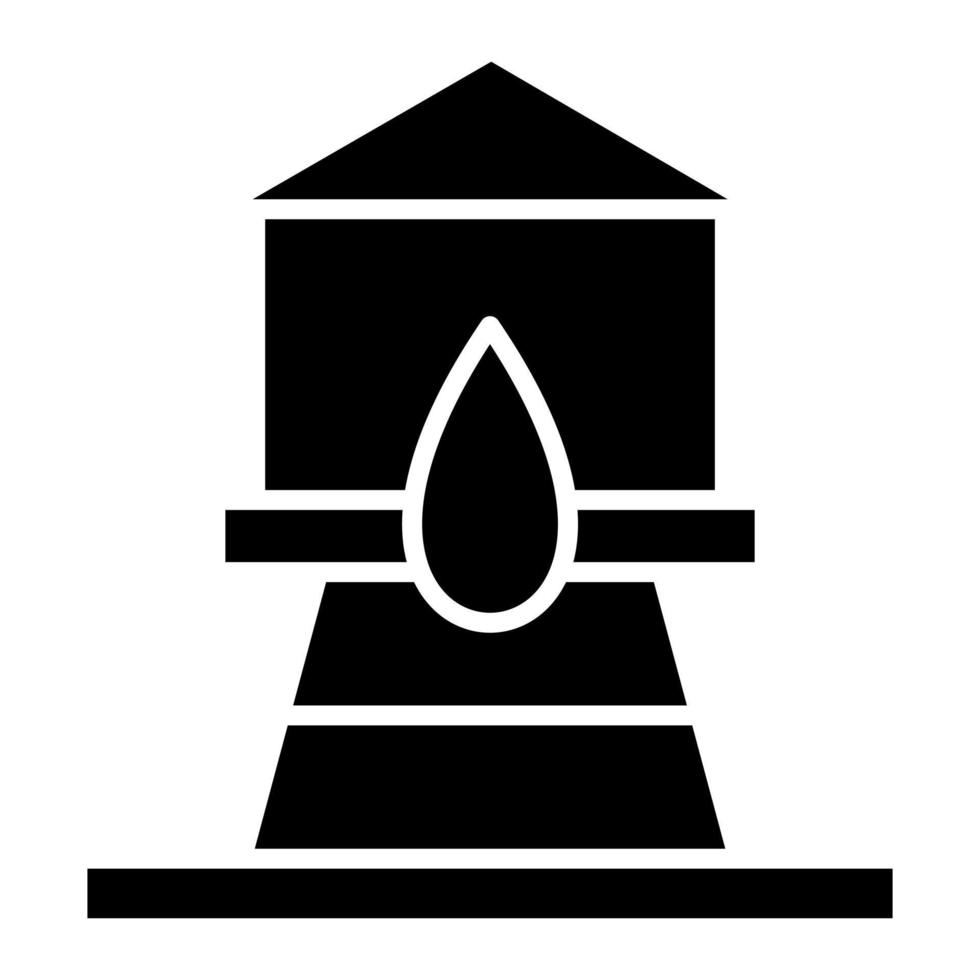 icono de glifo de torre de agua vector