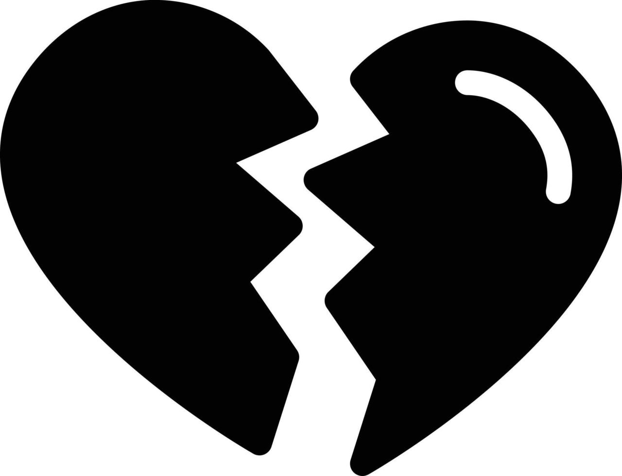ilustración de vector de corazón roto en un fondo. símbolos de calidad premium. iconos vectoriales para concepto y diseño gráfico.