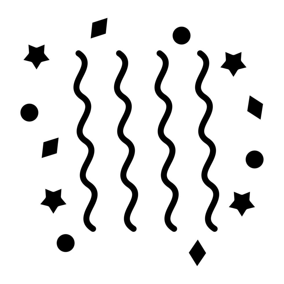 Party Ribbons Glyph Icon vector