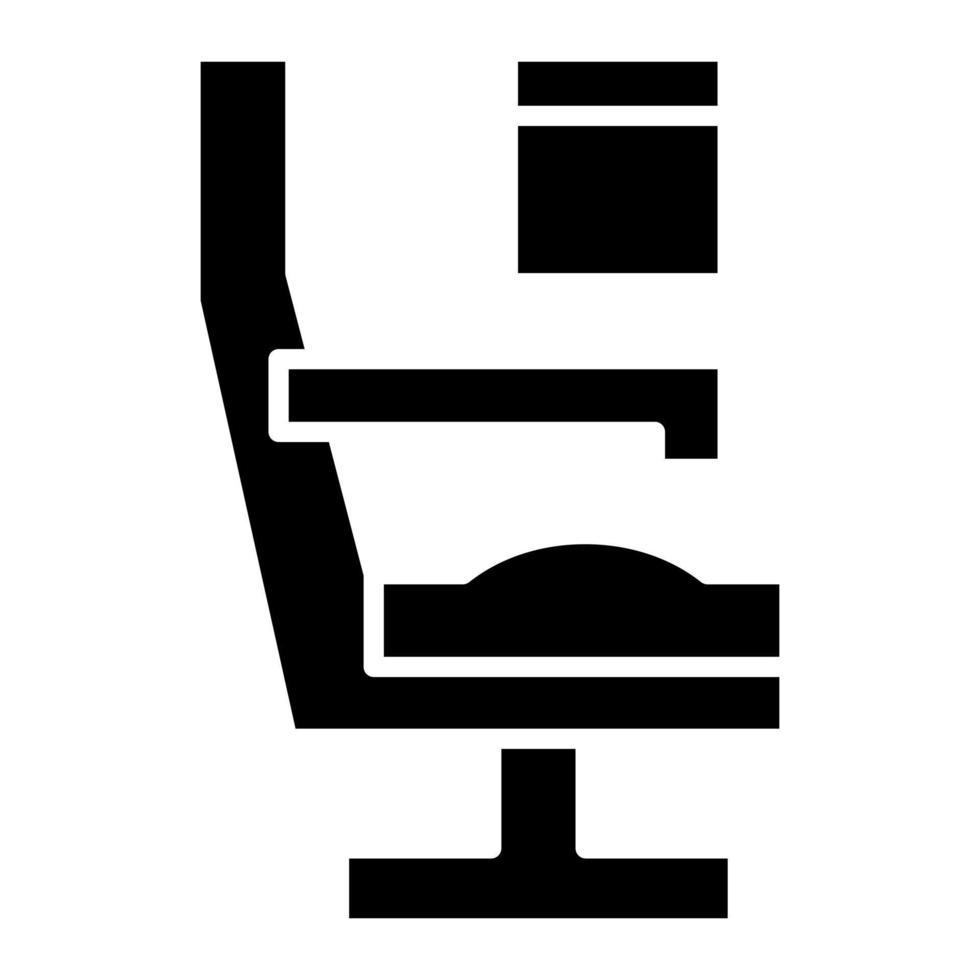 icono de glifo de asiento de avión vector