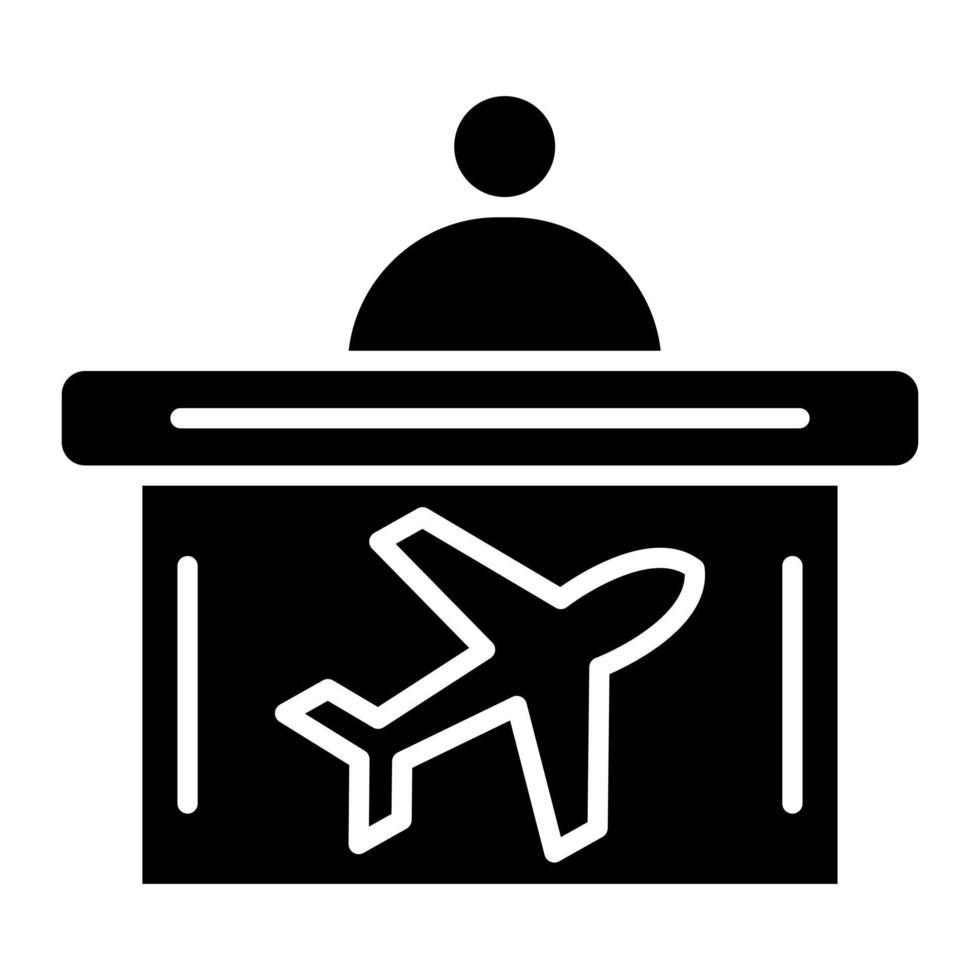 Flight Check In Glyph Icon vector