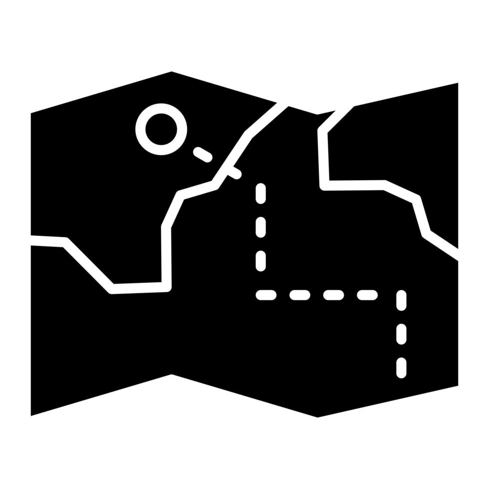 Treasure Map Glyph Icon vector