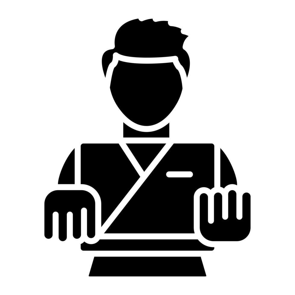 icono de glifo de artes marciales vector