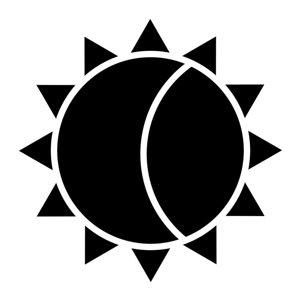 icono de glifo de eclipse solar vector