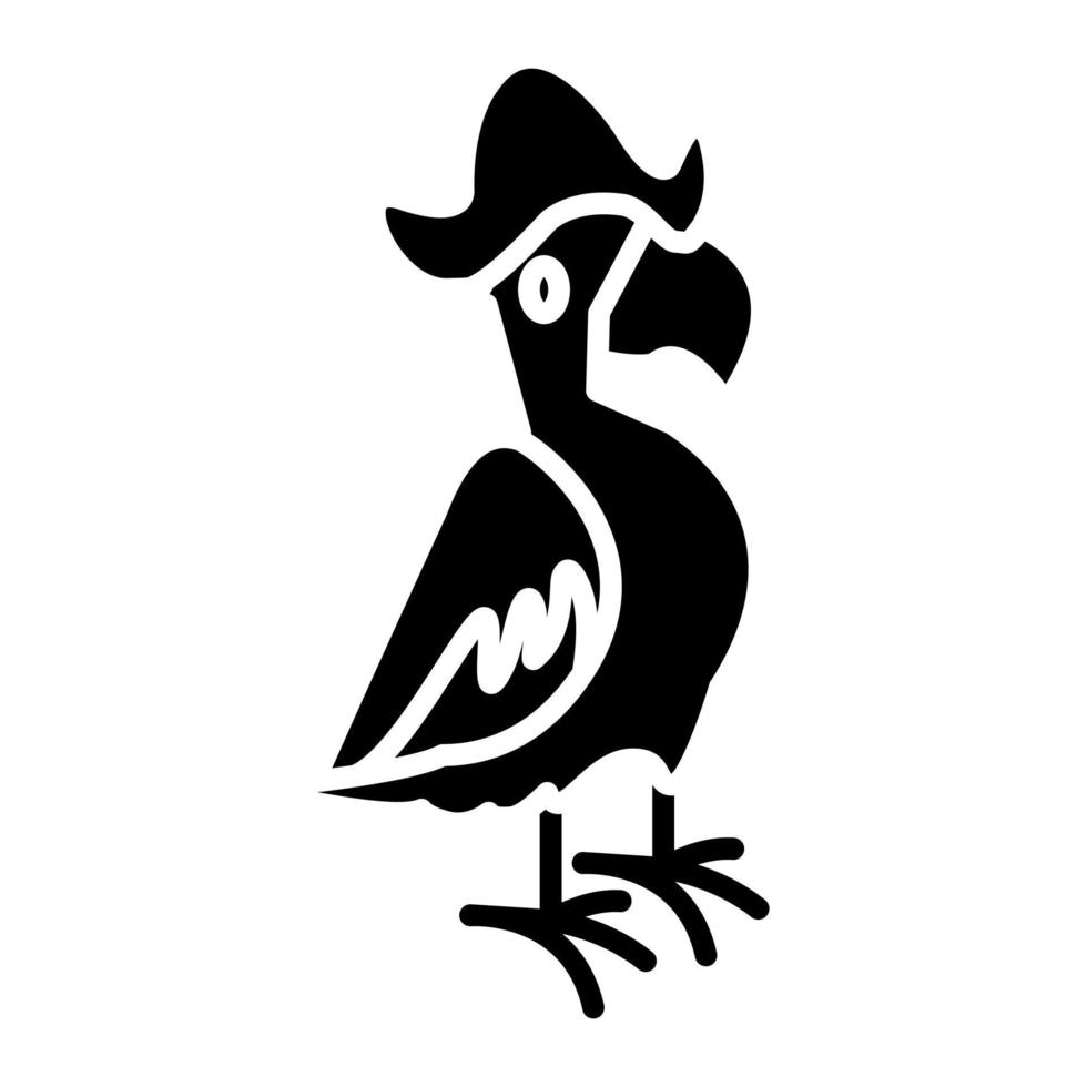 Pirate Parrot Glyph Icon vector