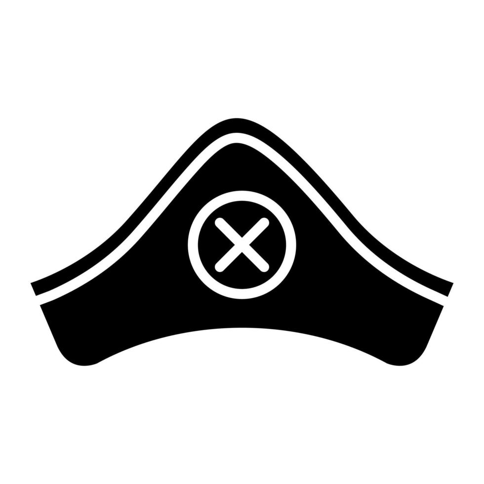 Pirate Cap Glyph Icon vector