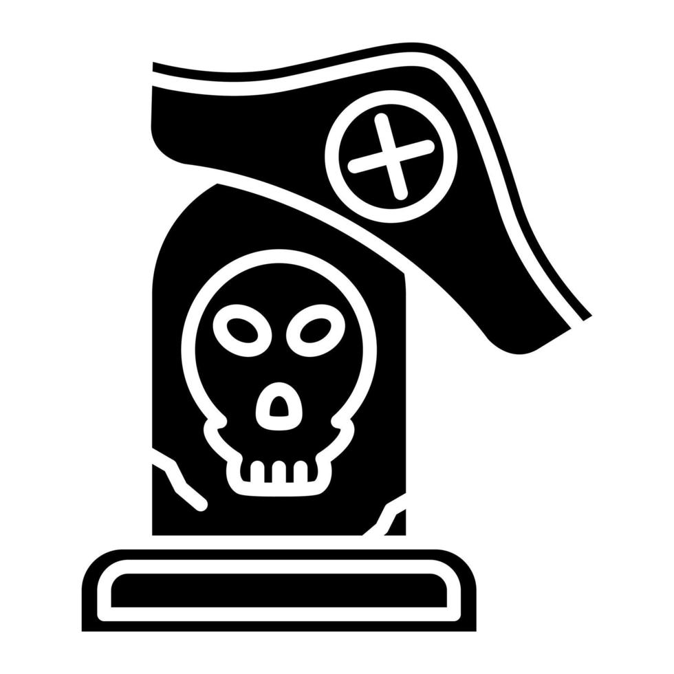 icono de glifo de tumba pirata vector